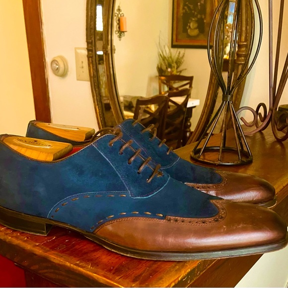 Mezlan Other - Mezlan. Blue Suede/Brown Leather. Lace Up. 10M size